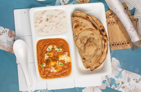 Dal With Shahi Paneer And Butter Roti [5] With Salad