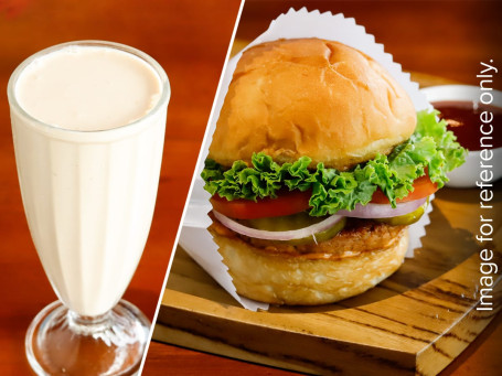 Chicken Spicy Burger Peanut Butter Shake