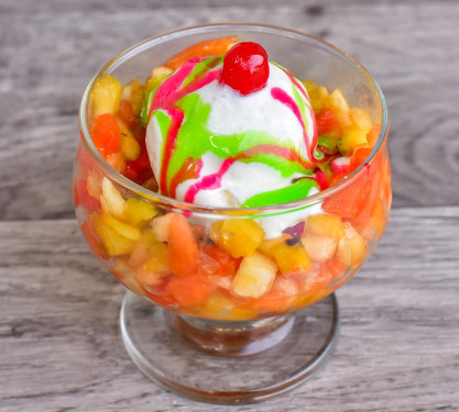 Big Fruit Salad With Ice Cream