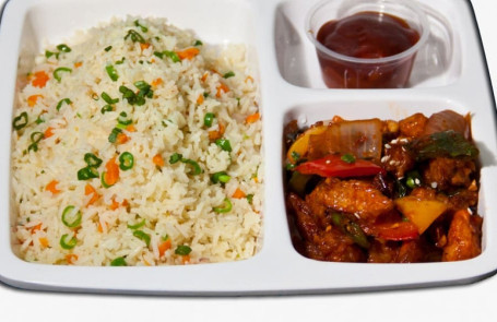 2 Veg Fried Rice Chilli Gobi (500Ml)