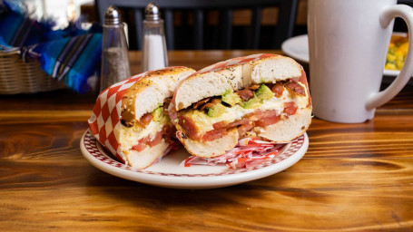 Breakfast Bagel With Bacon And Avocado