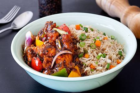 Veg Fried Rice Chicken Chilly