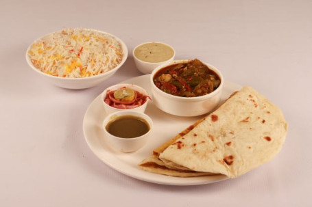 Aloo Gobhi Matar 3 Tawa Roti Veg Hyderabadi Biryani Half Raita