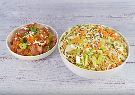 Combo Veg Manchurian With Choice Of Veg Noodle/ Veg Fried Rice (Serves 1)