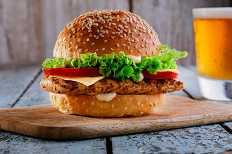 Grilled Chicken Burgar With Cheese