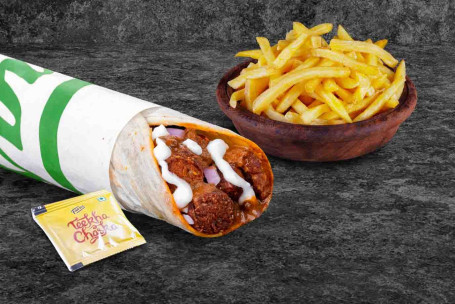 (Per 1 Porzione) Makhani-Falafel Wrap Fries Meal