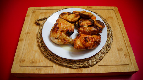 Pollo Asado Con Patatas Y Ensalada