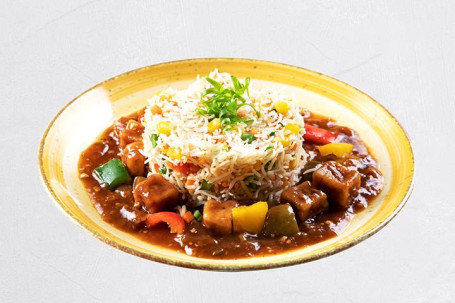 Hong Kong Fried Rice With Paneer In Black Pepper Sauce (300 Gms)