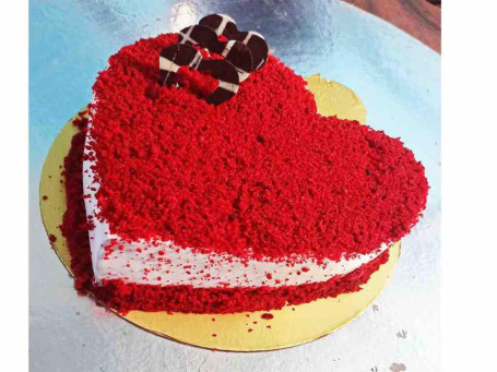 Eggless Red Velvet Heart Shape Cake