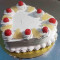 Eggless Pineapple Heart Speak Cake