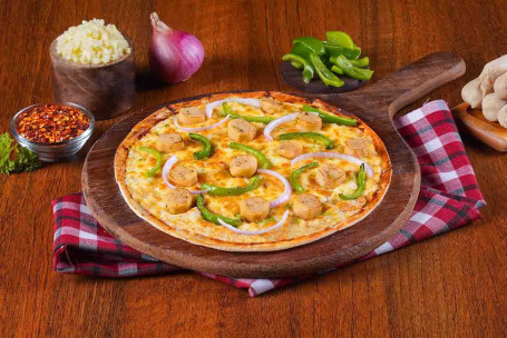 Pizza Con Salsiccia Di Pollo Affumicata (Crosta Sottile)