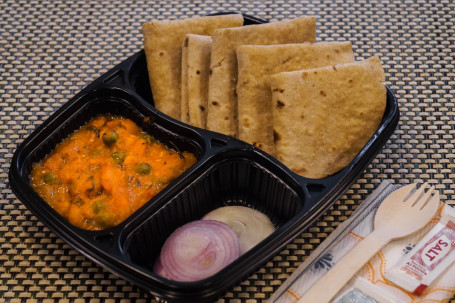 Aloo Matar With 5 Butter Roti