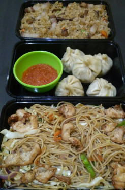 Triple Combo 1 (Chicken Chow Pork Momo Pork Fried Rice