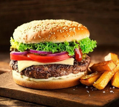 Cheesey Aloo Tikki Grilled Burger Fries