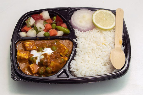 Matar Paneer Rice Meal