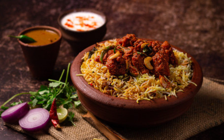 Andhra Style Chicken 65 Biryani