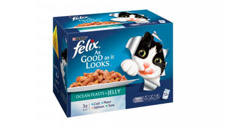 Felix As Good As It Looks Ocean Feasts Fish Selection In Jelly Wet Cat Food X