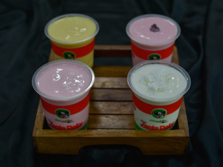 1 Rose Lassi 1 Strawberry Lassi 1 Mango Lassi 1 Malai Lassi (700 Ml)