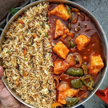 Chilli Paneer Gravy With Fried Rice Combo