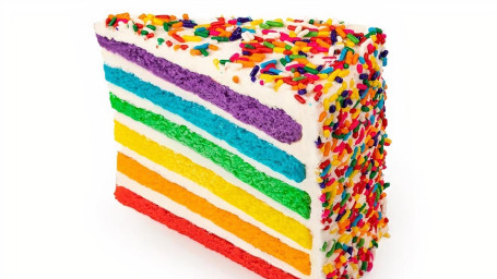 Fetta Di Torta Arcobaleno Alla Vaniglia