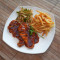 Bbq Chicken Breast Served With Fries Tangy Cucumber Salad