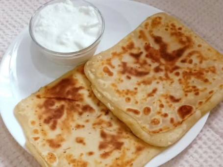 2 Plain Ajjwain Parantha Curd Achar