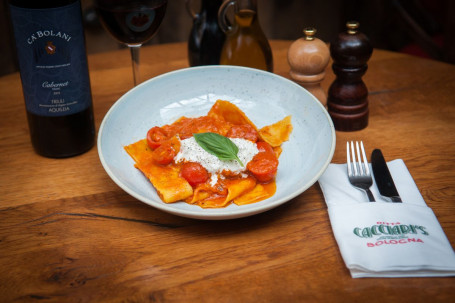 Pappardelle With Cherry Tomato Sauce And Buffalo Mozzarella