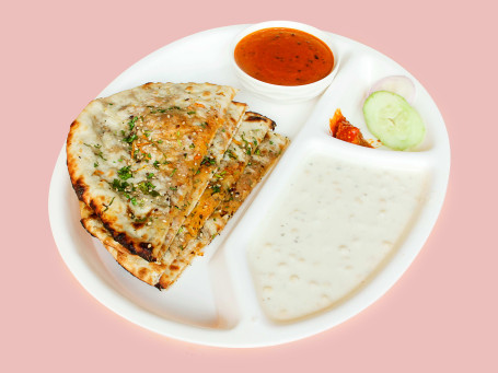 Paneer Kulcha With Chole Raita