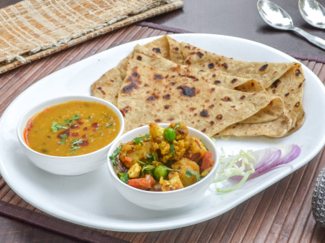 Dal Tadka And Rice Thali