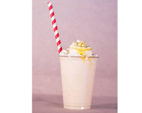 Fresh Wiped Banana Ice Cream Milkshake