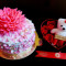 Pink Flower Cake(500Gm) Teddy Box