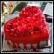 Red Rose Cake Heart Shape) 500 Gms)