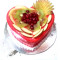 Eggless Heart Shape Fresh Fruit Cake