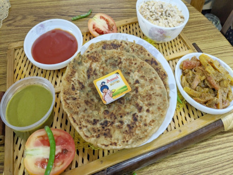 Crispy Stuffed Paratha Thali