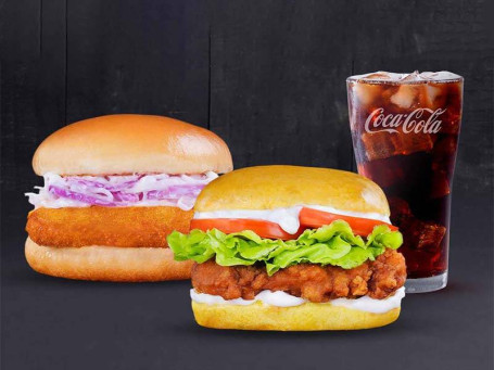 Crispy Chicken Burger Homestyle Chicken Burger Free Coke (S)