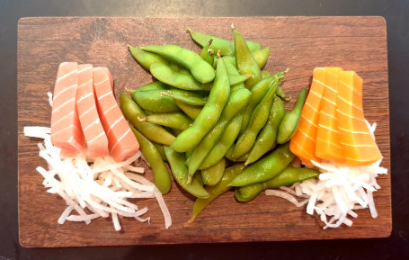 Vegan Salmon' Sashimi Tuna' Sashimi Edamame