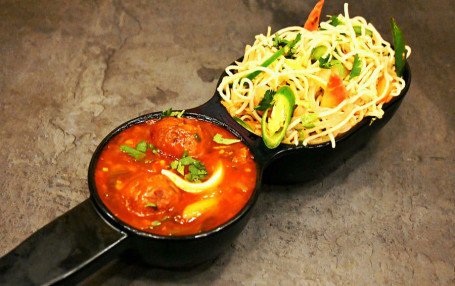 Veg. Manchurian+Hakka Noodles