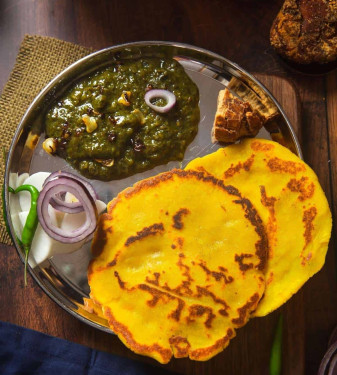 Saag Fry With Makki Roti