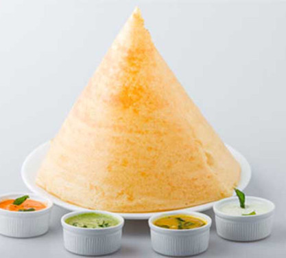 Ghee Dosa Served With Sambar, Chutney.