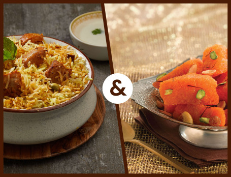 Royal Fiery Chicken Dum Biryani With Double Ka Meetha