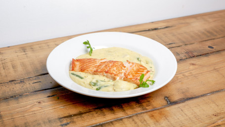 Grilled Salmon On Polenta