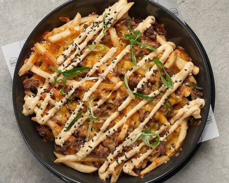 Loaded Cheeseburger Parma With Fries And Salad