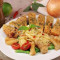 Hǎi Lù Shuāng Xiǎng Pào Yì Dà Lì Miàn Spaghetti With Garlic Sauce And Fried Chicken Breast, Squid And Vegetable