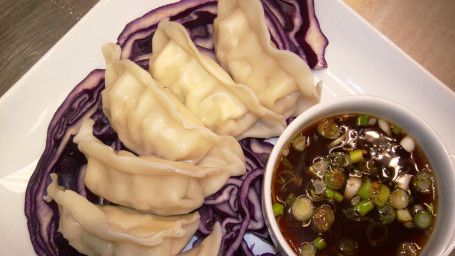 Chicken Dumplings With Ginger Scallion Sauce