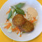 Basil Mint Crab Cake Serve With Kimchi Aioli