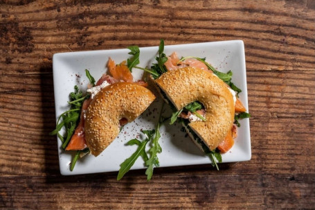 Salmon And Soft Cheese Bagel