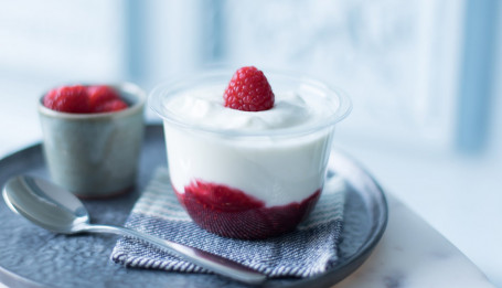 Yoghurt With Strawberry Coulis