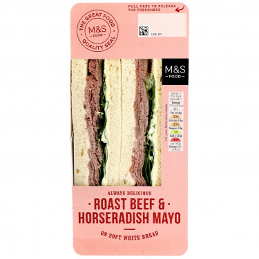 M S Food Roast Beef Rafano Mayo Sandwich