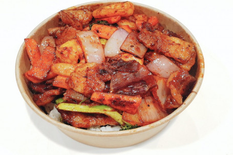 Hot Chili Pork Belly Prawn Don