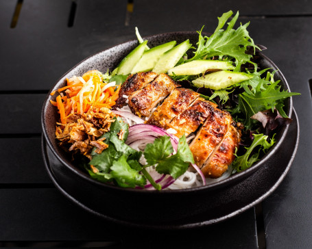 Glaze Grilled Chicken On Rice Vermicelli